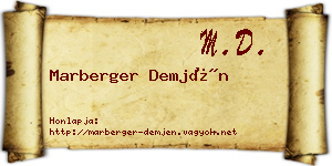 Marberger Demjén névjegykártya